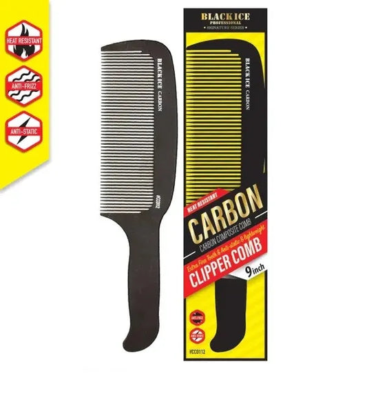 Black Ice Carbon Clipper Comb 9"