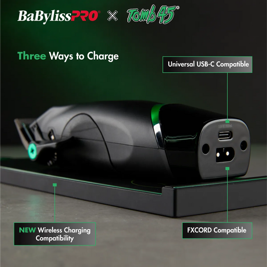 BaBylissPRO® x Tomb45® Wireless-Charging Clipper & Trimmer Set