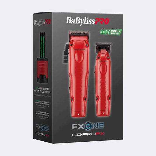 BaBylissPRO® FXONE™ Lo-ProFX Limited Edition Matte Red Clipper, Trimmer & Boosted Battery Gift Set