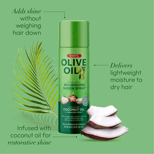 ORS Olive Oil Nourishing Sheen Spray for Restorative Shine 404ml