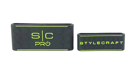 Pro Barber Hair Clipper and Trimmer Grip Band Set of 2 in Black|Green- SC