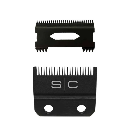 Black DLC Fade Clipper Blade and Shallow Tooth 2.0 Cutter