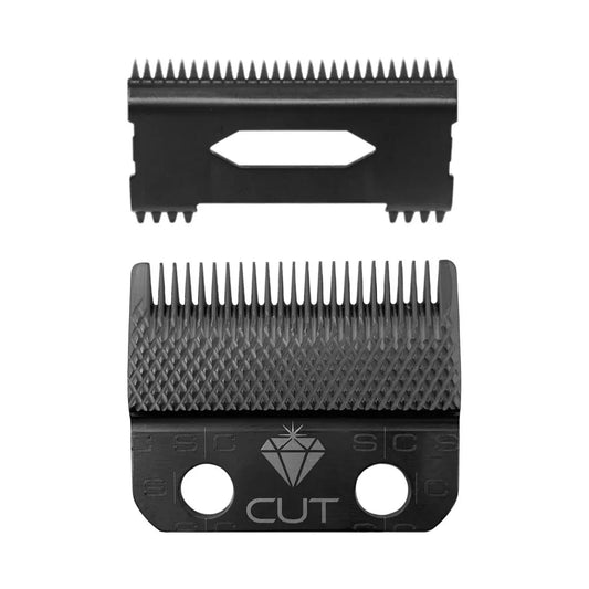 Diamond Cut Black DLC Clipper Blade and Shallow Tooth 2.0 Cutter- SC