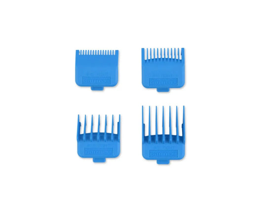 Professional Dub Magnetic Tight Clipper Guards 4-Pack Cyan Blue GAMMA