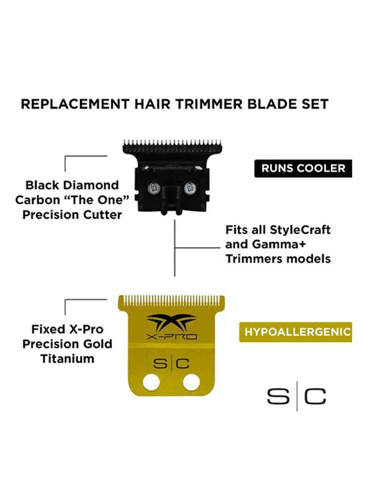 StyleCraft Fixed X-Pro Gold Titanium Trimmer Blade- PRECISION